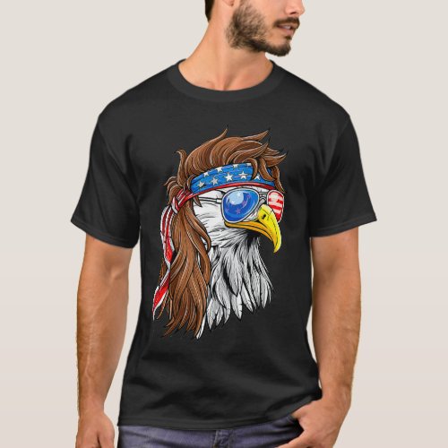 Bald Eagle Mullet Merica American Flag Patriotic 4 T_Shirt