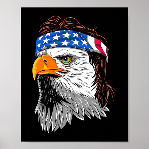 Bald Eagle Mullet USA Poster