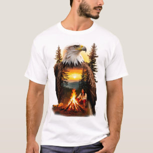 🦅 Bald Eagle Native American Sunset Wilderness T-Shirt