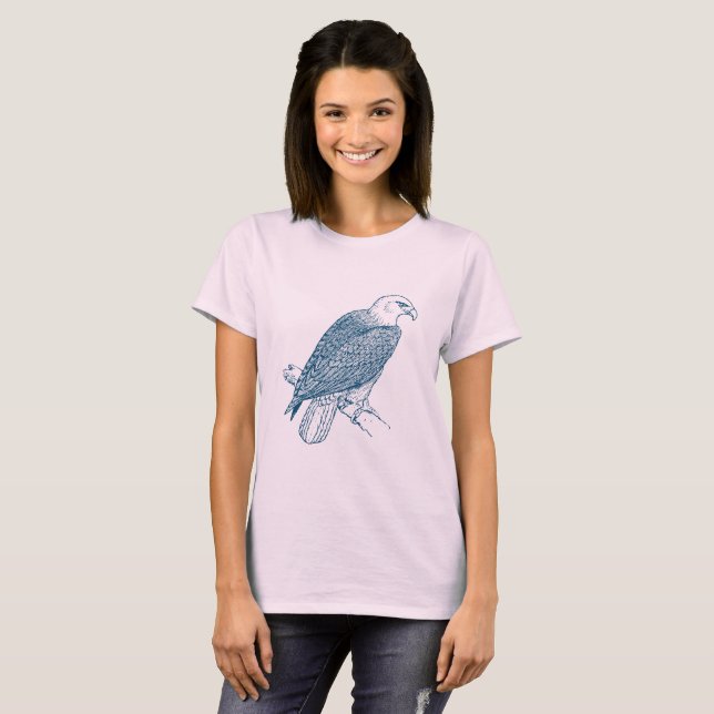 Bald Eagle - Ocean Blue T-Shirt (Front Full)