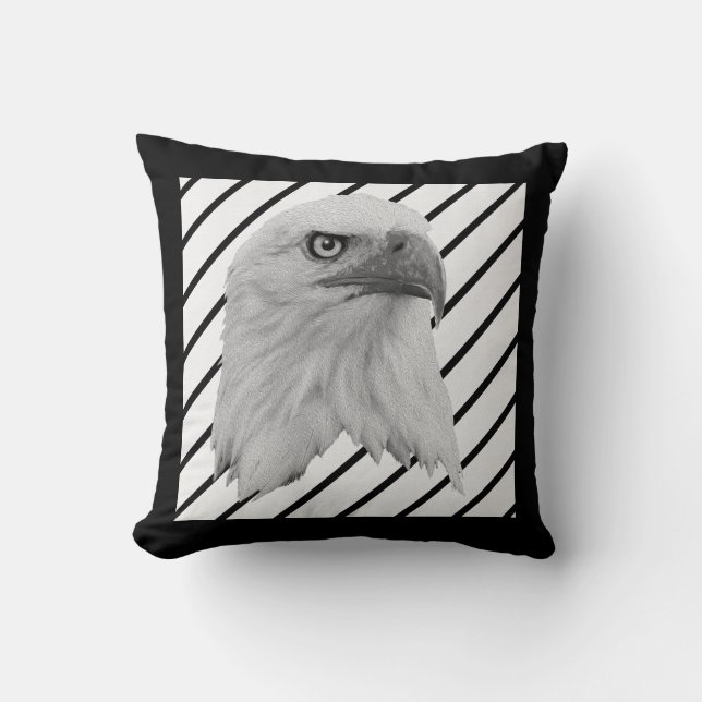 Bald Eagle Oil Paint, Throw Pillow (Front)