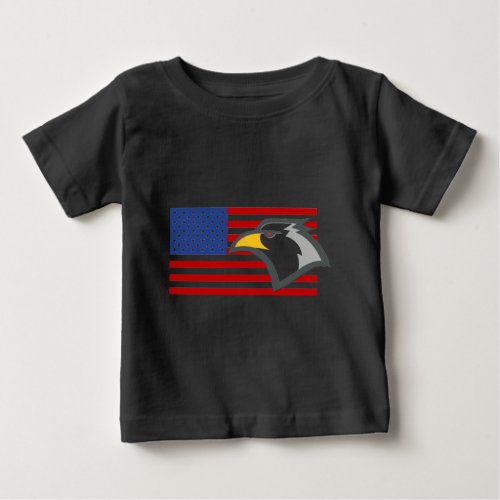 Bald Eagle on American Flag Baby T_Shirt