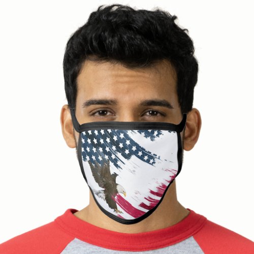 Bald Eagle on American flag Face Mask