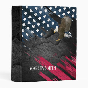 Bald Eagle on American Flag Mini Binder