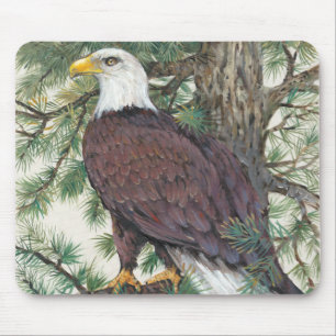 Bald Eagle on Branch Mouse Pad