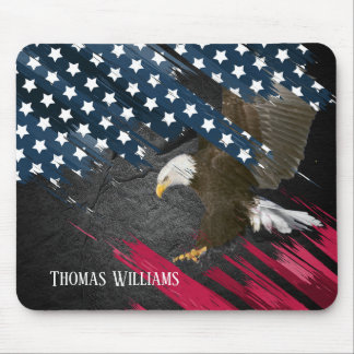 Bald Eagle on Flag Mouse Pad