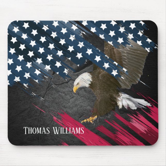 Bald Eagle on Flag Mouse Pad (Front)