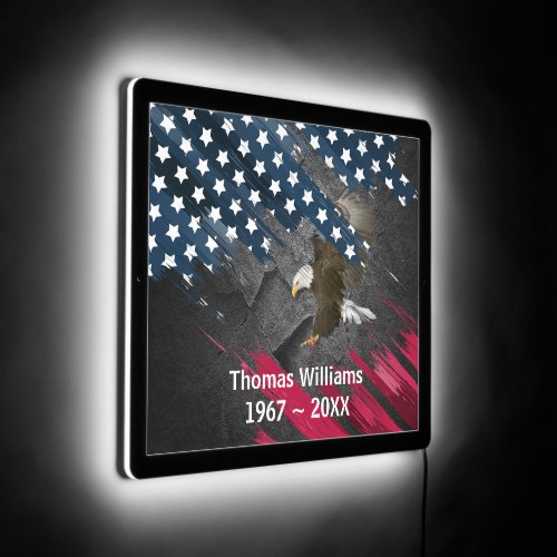 Bald Eagle on Flag Veteran Tribute LED Sign