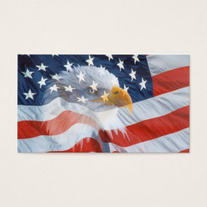 Bald Eagle On The American Flag Business Card