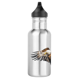 Bald Eagle on the Wing/USA Stainless Steel Water Bottle