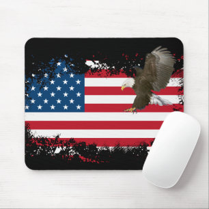 Bald Eagle On USA FlagMousepad Mouse Pad