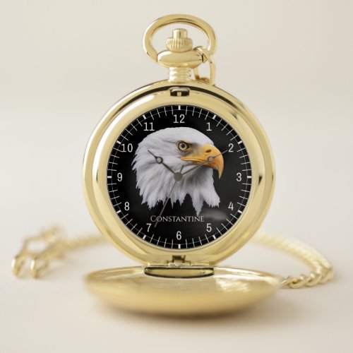 Bald Eagle one_of_a_kind customizable Pocket Watch