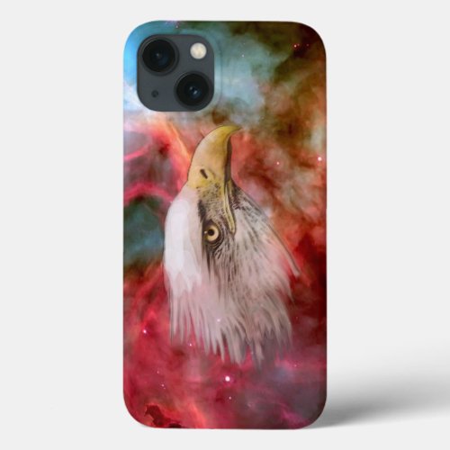 Bald Eagle  Outer Space iPhone 13 Case