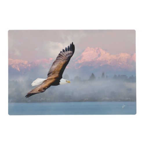 Bald Eagle Over Mountain Range Nature Placemat