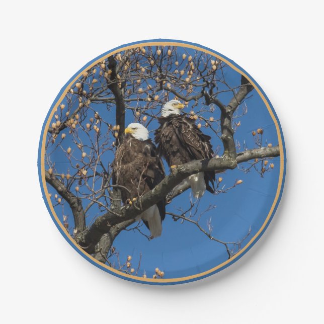 Bald Eagle Pair Paper Plates (Front)