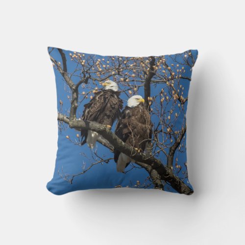 Bald Eagle Pair Throw Pillow