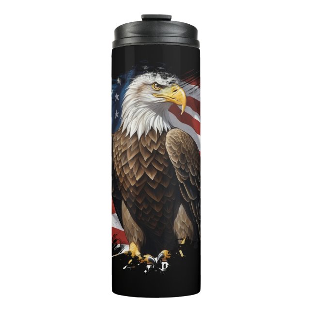 *~* Bald EAGLE Patriotic We The People AP16 Flag Thermal Tumbler (Front)