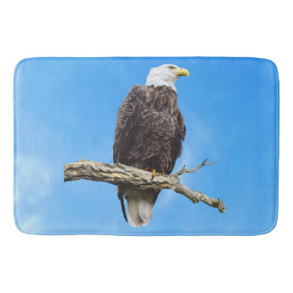Bald Eagle Perched on a Branch Bath Mat