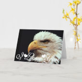 Bald Eagle Photograph Image I Love You Card (Yellow Flower)