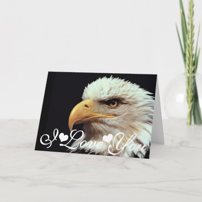 Bald Eagle Photograph Image I Love You Card (Front)