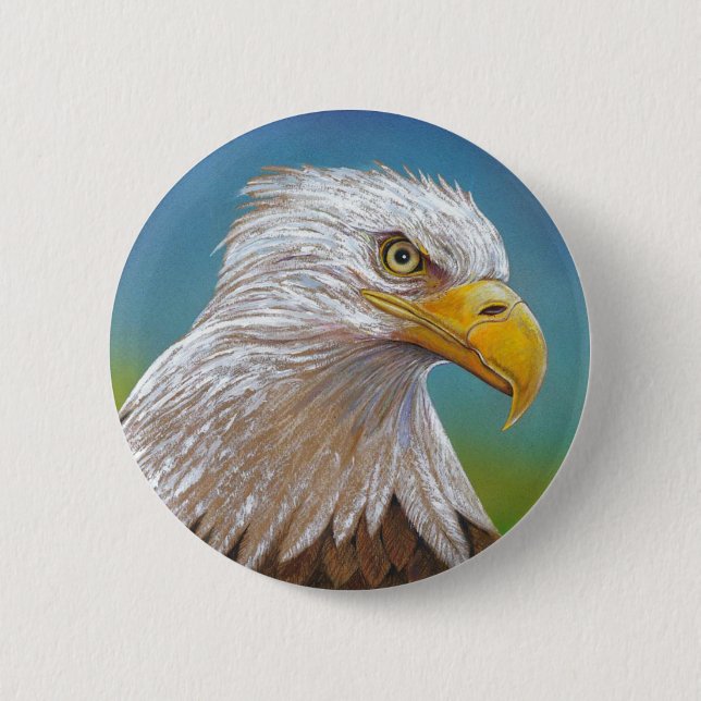 Bald Eagle Pinback Button (Front)