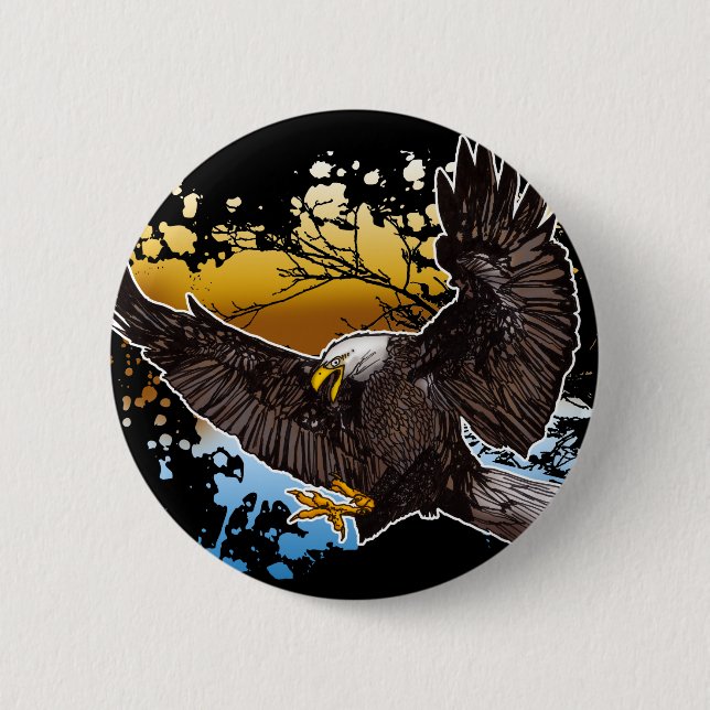 Bald Eagle Pinback Button (Front)