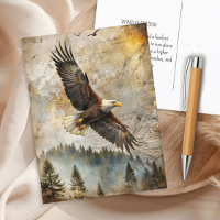 Bald Eagle Pine Forest Vintage Nature Wildlife