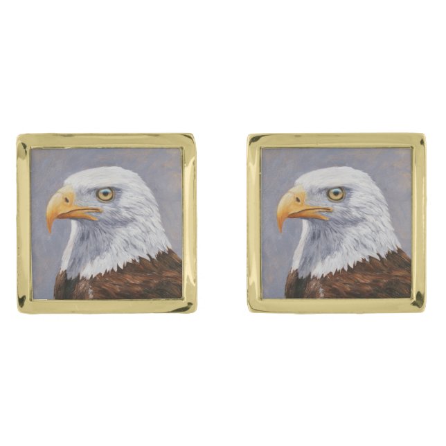 Bald Eagle Portrait Cufflinks (Front)