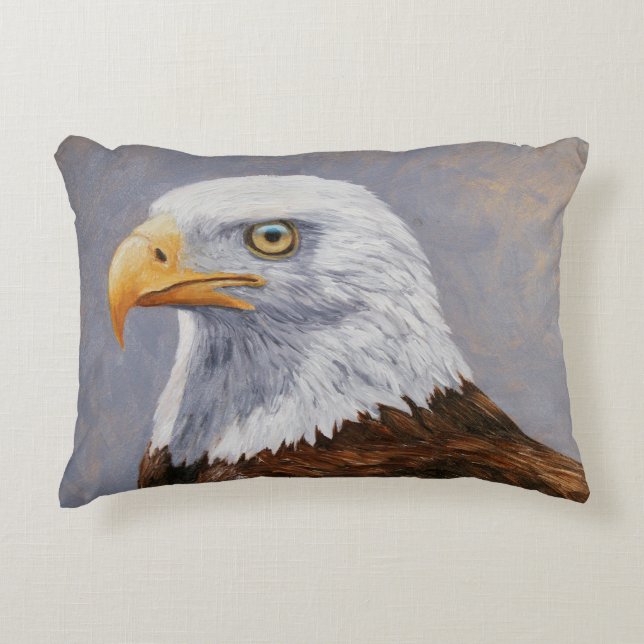 Bald Eagle Portrait Decorative Pillow (Front)