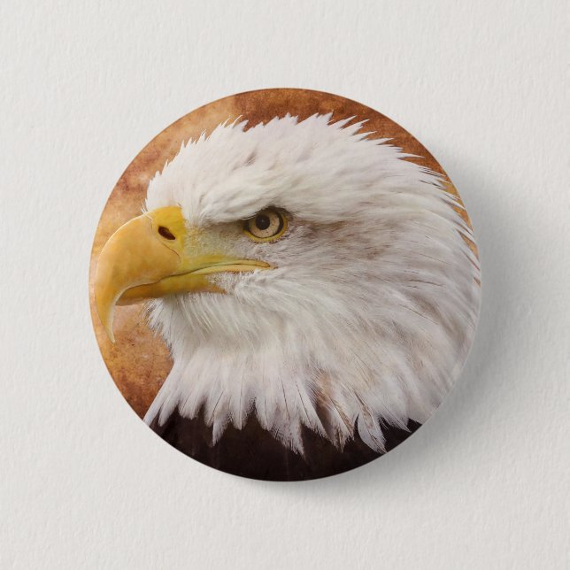 Bald Eagle Portrait Pinback Button (Front)