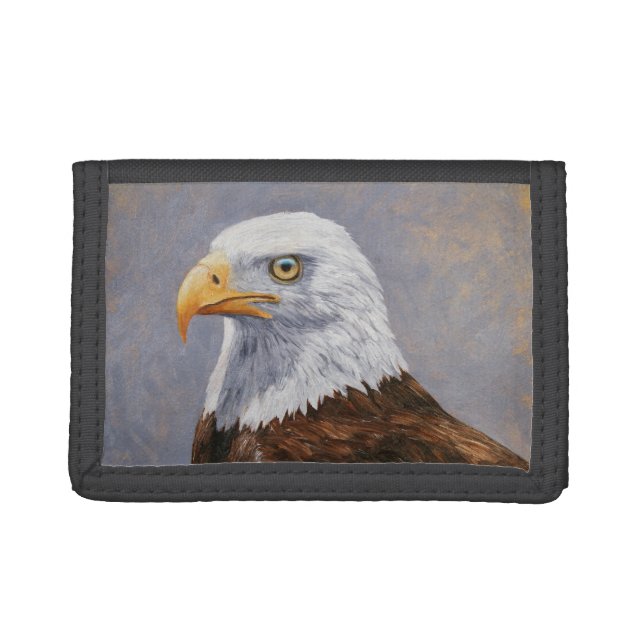 Bald Eagle Portrait Trifold Wallet (Front)