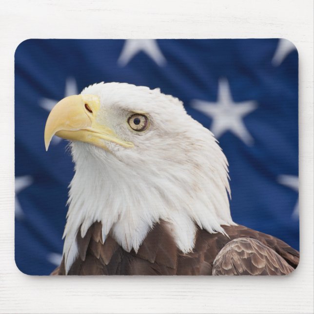 Bald Eagle Portrait with stars Mouse Pad (Front)