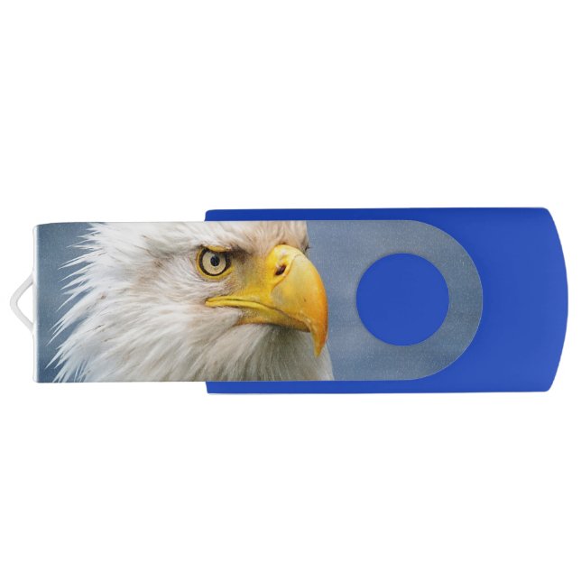 Bald Eagle Raptor Portrait Flash Drive (Back)