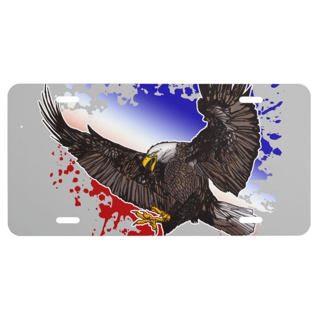Bald Eagle - Red, White & Blue License Plate (Front)