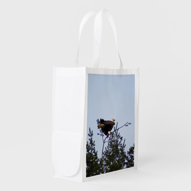 Bald Eagle Reusable Grocery Bag (Front Side)