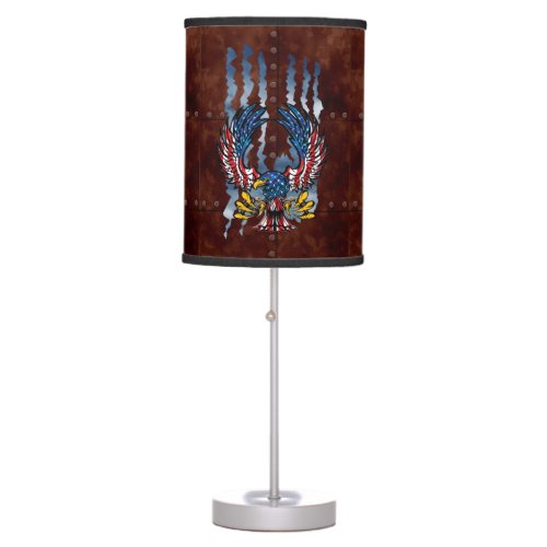 Bald Eagle ripping through rusted metal Table Lamp