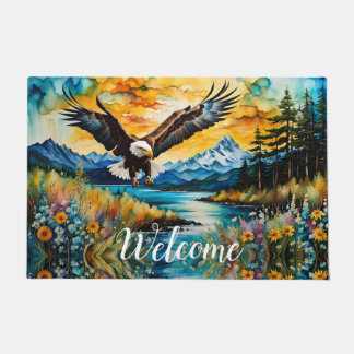 Bald Eagle river wildflowers at sunset WELCOME Doormat