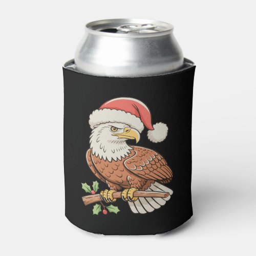 Bald Eagle Santa Hat Christmas Xmas Holiday Season Can Cooler