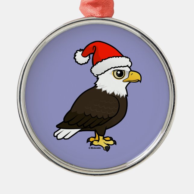 Bald Eagle Santa Metal Ornament (Front)