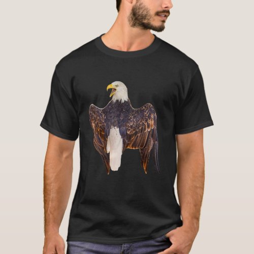 Bald eagle screaming from behind Natural T_Shirt