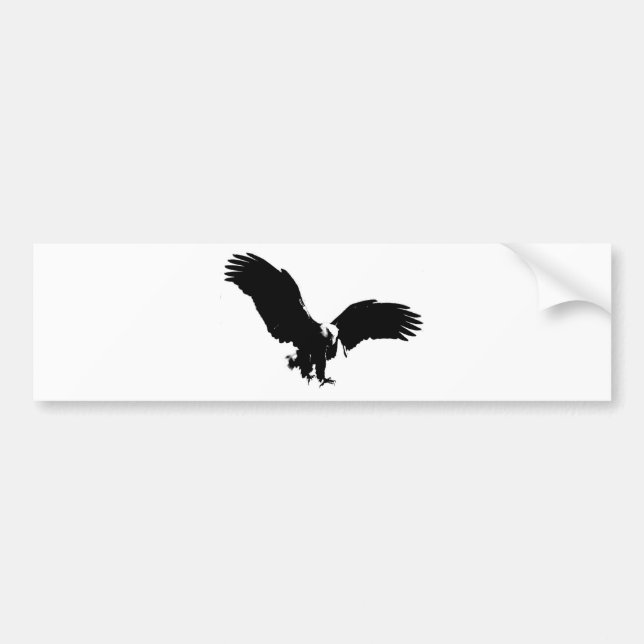 Bald Eagle Silhouette Bumper Sticker (Front)