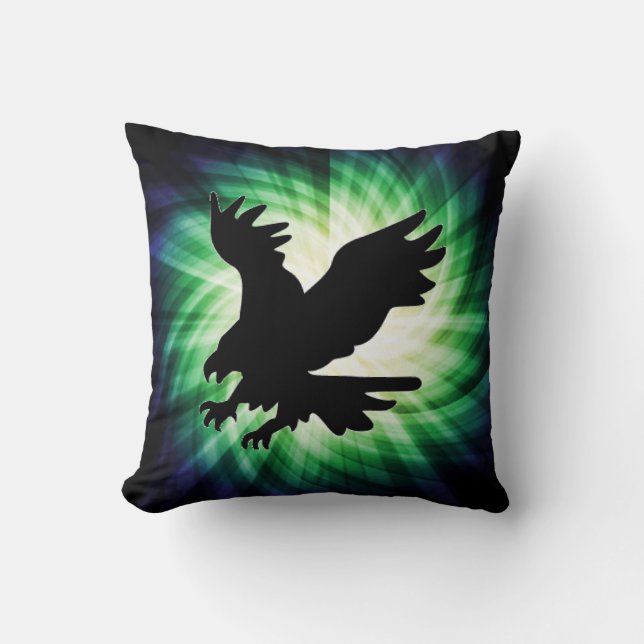 Bald Eagle Silhouette; Cool Throw Pillow (Front)