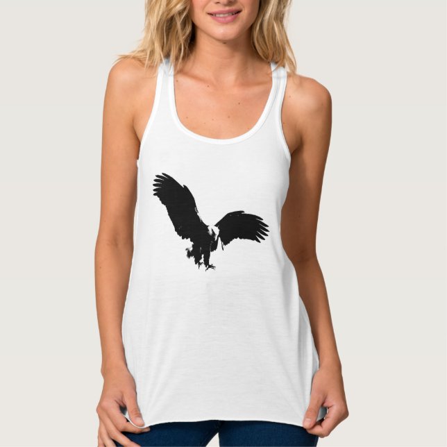 Bald Eagle Silhouette Tank Top (Front)