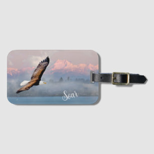 Bald Eagle Soar Mountains Inspirational Nature Luggage Tag