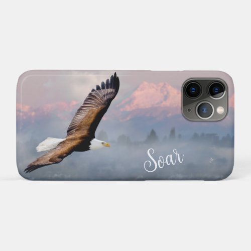 Bald Eagle Soar Olympic Mountains Inspirational iPhone 11 Pro Case