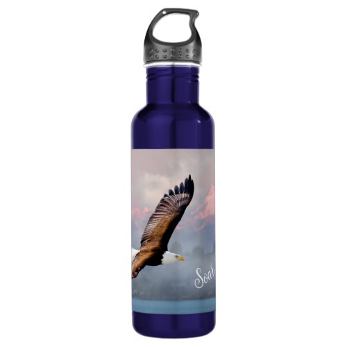 Bald Eagle Soar Over Mountains Nature Stainless Steel Water Bottle