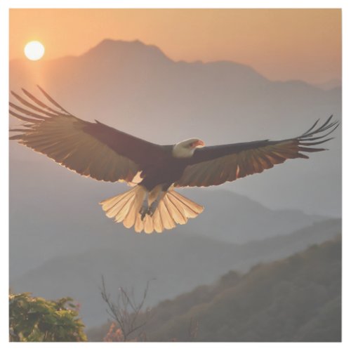 Bald Eagle Soaring at Sunset Gallery Wrap