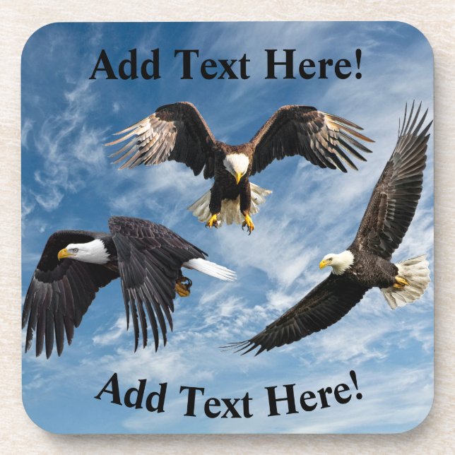 Bald Eagle Soaring Beverage Coaster (Front)