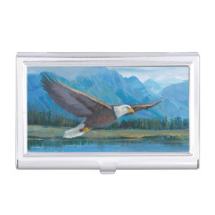 Bald Eagle Soaring Business Card Case