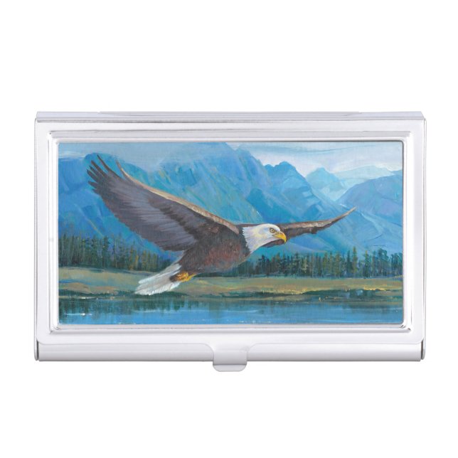 Bald Eagle Soaring Business Card Case (Front)